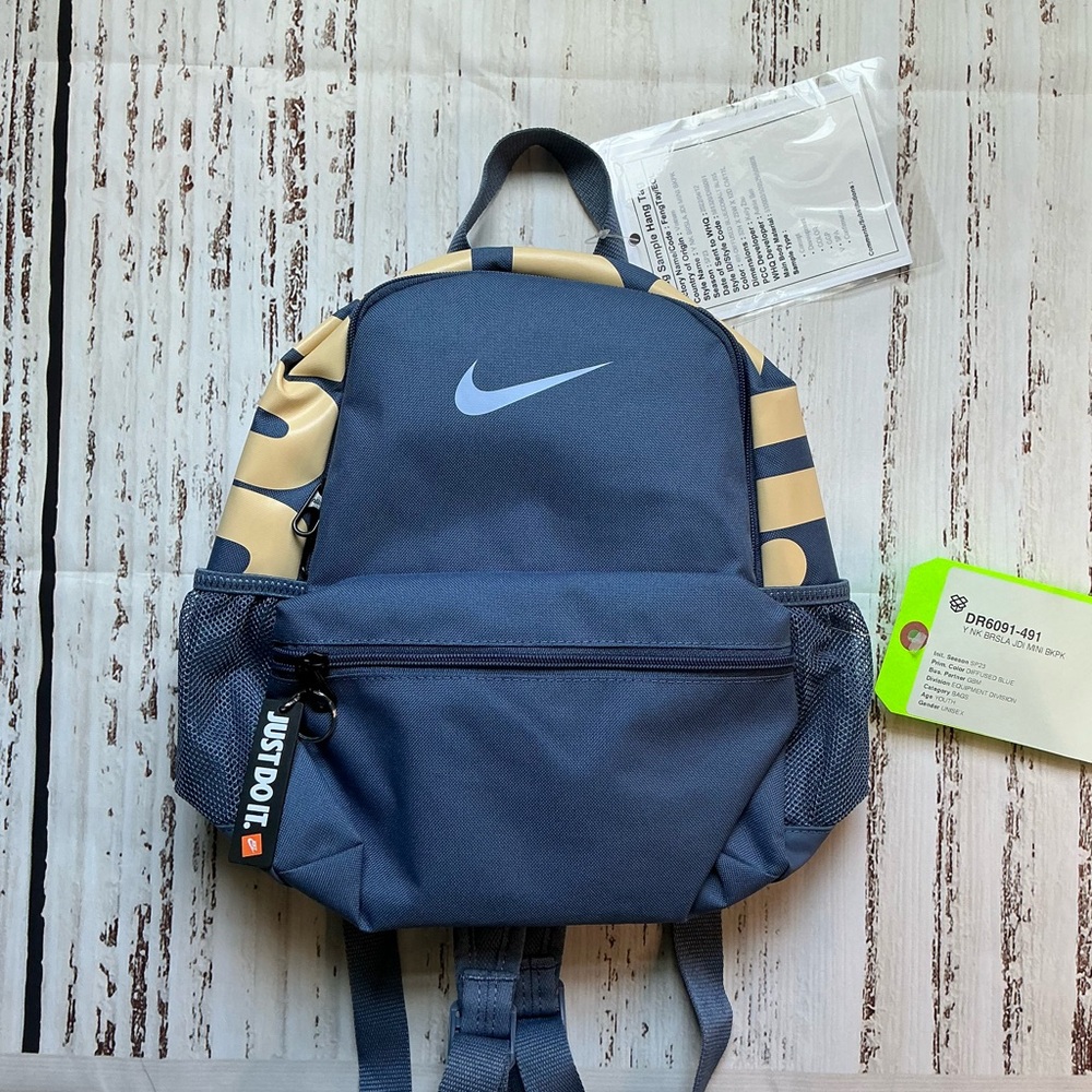 NWT SAMPLE! Nike Blue and Tan Mini Backpack